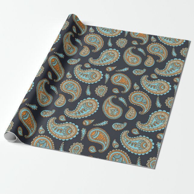 Papier Cadeau Motif Paisley (Déroulé)