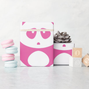 Papier Cadeau Motif Panda rose et blanc Kawaii Baby