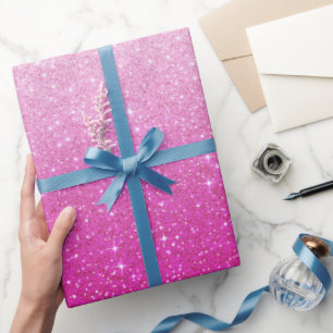 Papier Cadeau Motif Parties scintillant rose