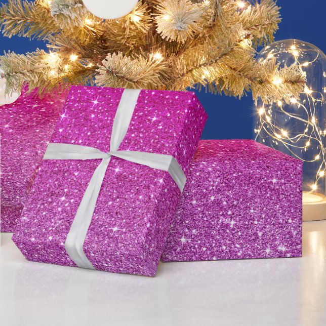 Papier Cadeau Motif Parties scintillant rose (Vacances)