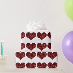 Papier Cadeau Motif Parties scintillant rouge étincelante Mariag