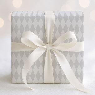 Papier Cadeau Motif Pastel Grey et White Harlequin