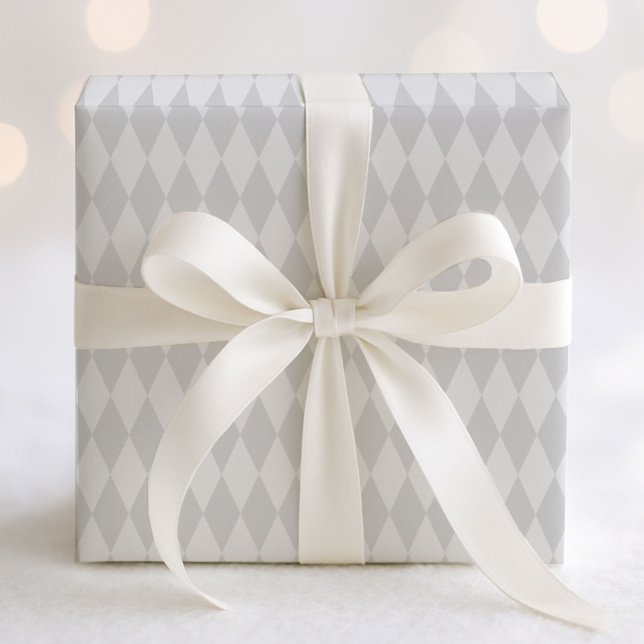 Papier Cadeau Motif Pastel Grey et White Harlequin (Créateur téléchargé)