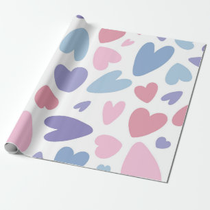 Papier Cadeau Motif Pastel Heart Scatter