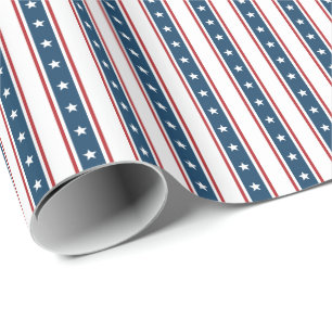 Papier Cadeau Motif patriotique américain de bannière étoilé