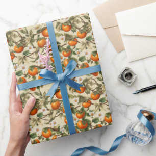Papier Cadeau Motif Persimmons
