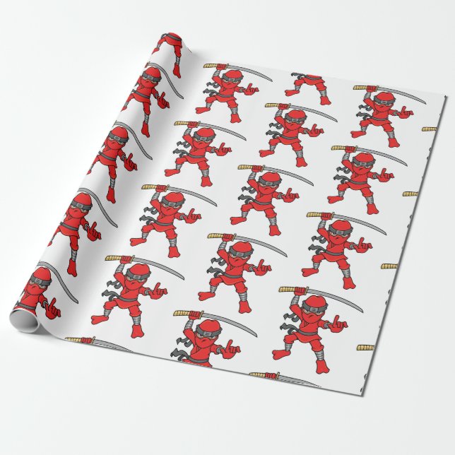 Papier Cadeau Motif personnalisable de Ninja (Déroulé)