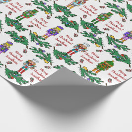Papier Cadeau Motif personnalisé par casse-noix royaux de Noël