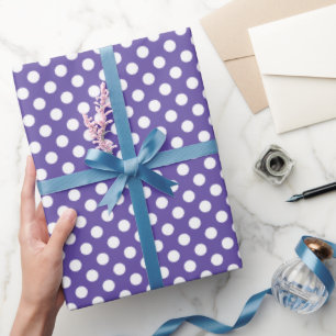Papier Cadeau Motif pois blanc ultra violet