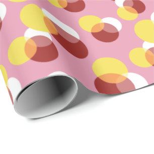 Papier Cadeau Motif Pois géométrique rose chic