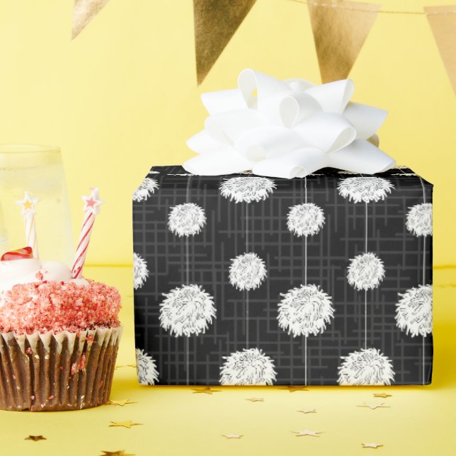 Papier Cadeau Motif Pom Pom Pom-pom girl noir (Fête d'anniversaire)