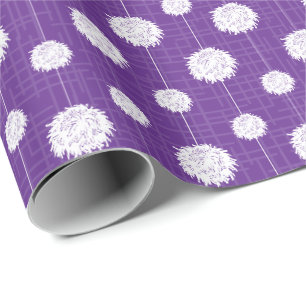 Papier Cadeau Motif Pom Pom violet Pom-pom girl