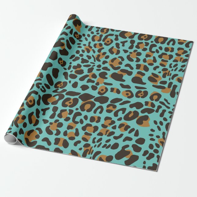 Papier Cadeau Motif Poster de animal Leopard Jaguar (Déroulé)
