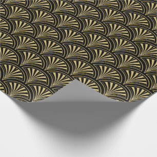 Papier Cadeau Motif pour ventilateurs Black et Gold Deco