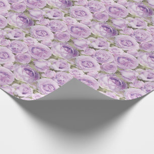 Papier Cadeau Motif pourpre de lavande florale de roses