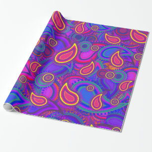 Papier Cadeau Motif pourpre de Paisley