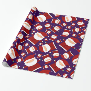 Papier Cadeau Motif pourpre de père Noël