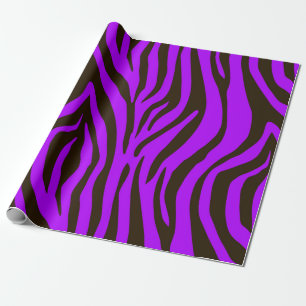 Papier Cadeau Motif pourpre de poster de animal de zèbre