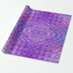 Papier Cadeau Motif pourpre psychédélique multicolore