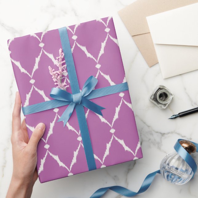 Papier Cadeau Motif pourpre texturisé chic moderne de chevron (Cadeaux)