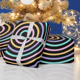 Papier Cadeau Motif rayé bleu-noir mou