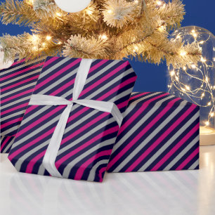 Papier Cadeau Motif rayé bleu-noir mou