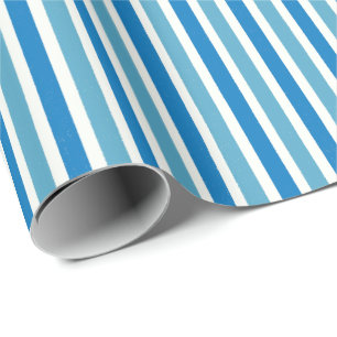 Papier Cadeau Motif rayures bleues nautiques