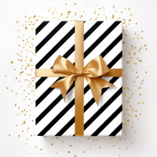 Papier Cadeau Motif rayures noires et blanches