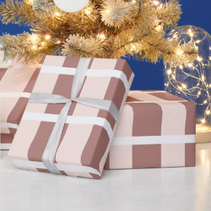Papier Cadeau Motif Rayures Rose Brun