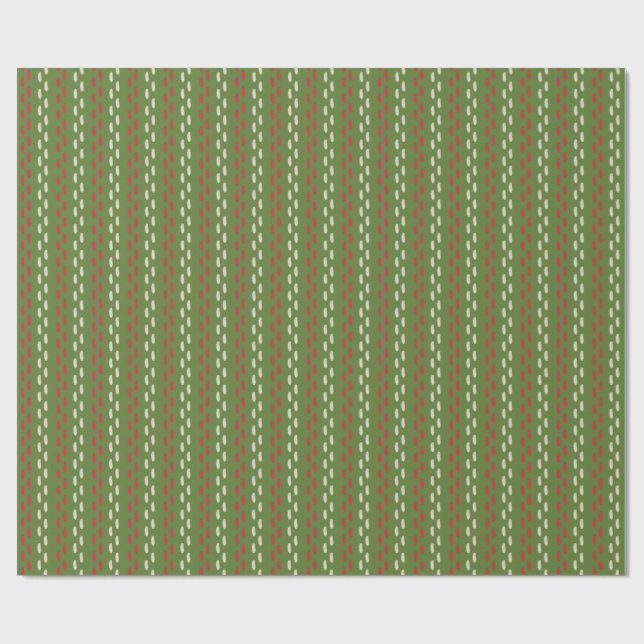 Papier Cadeau Motif rétro à pointes de Noël (Plat)