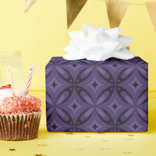 Papier Cadeau Motif Rétro de Couleur Violet Foncé