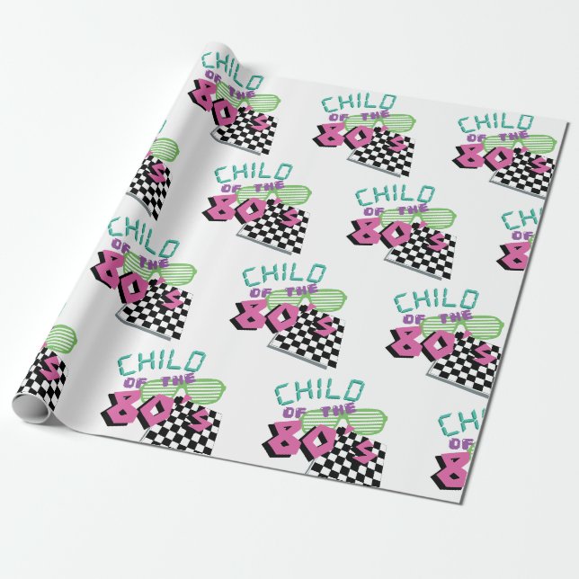 Papier Cadeau Motif rétro des années 80 (Déroulé)