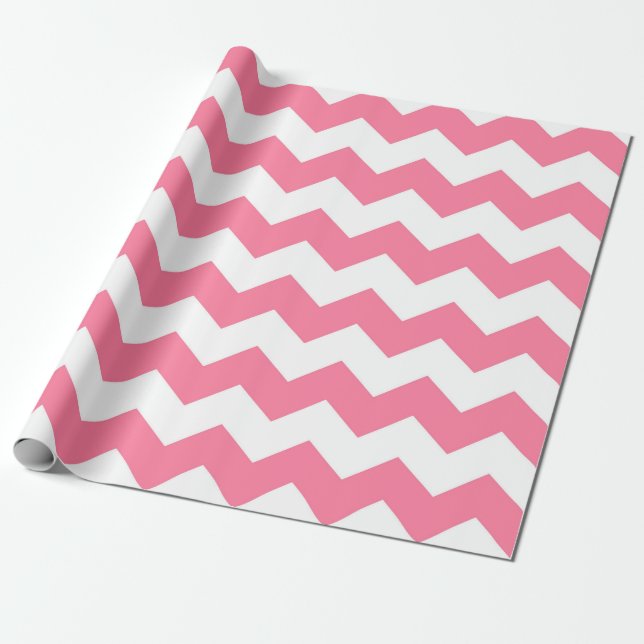 Papier Cadeau Motif rose Chevron (Déroulé)