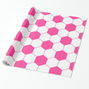 Papier Cadeau Motif rose de boule du football du football