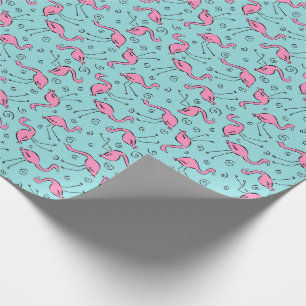 Papier Cadeau Motif rose de Flamants roses