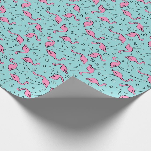 Papier Cadeau Motif rose de Flamants roses (Coin)