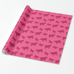Papier Cadeau Motif rose de vache