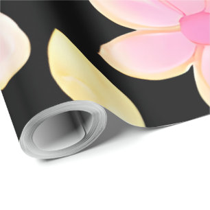 Papier Cadeau Motif rose et noir
