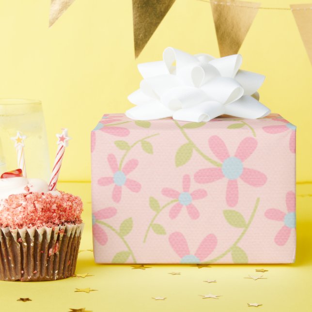 Papier Cadeau Motif rose posy (Fête d'anniversaire)