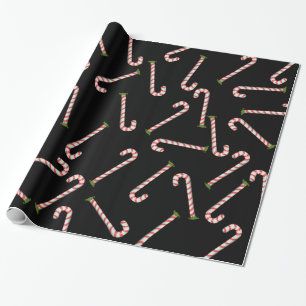 Papier Cadeau Motif rouge de noir de vacances de sucres de canne
