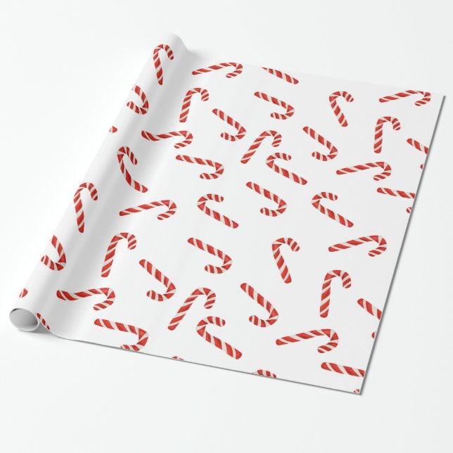 Papier Cadeau Motif rouge de vacances d'aquarelle de sucres de (Déroulé)