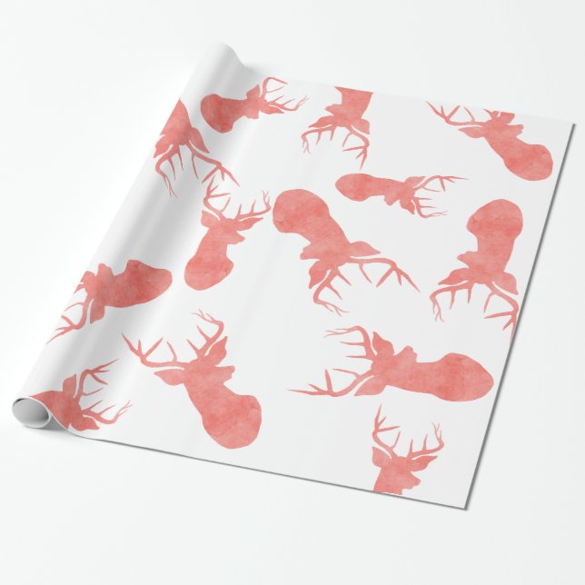 Papier Cadeau Motif rouge de vacances du mâle | du renne | (Déroulé)