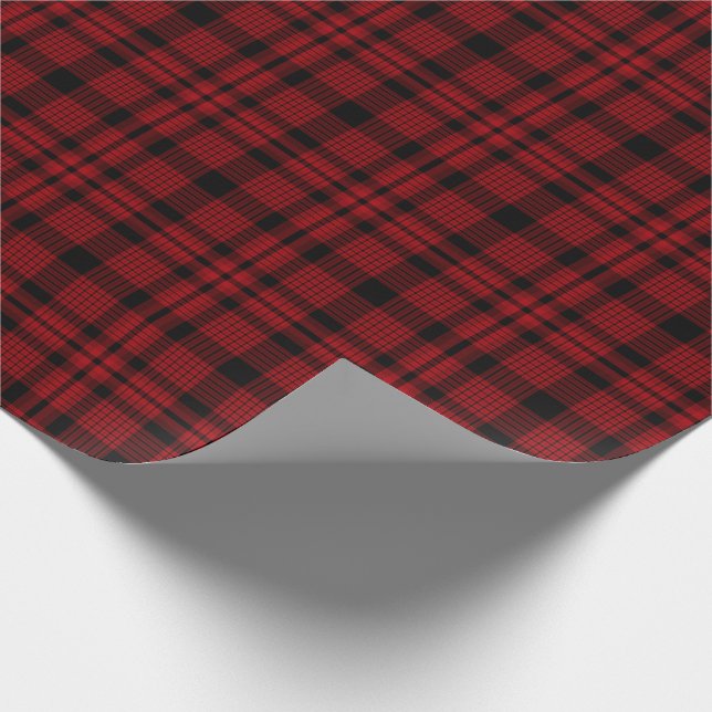 Papier Cadeau Motif rouge et noir de plaid (Coin)