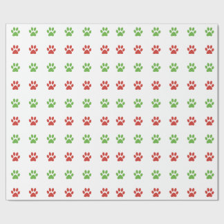 Papier Cadeau Motif rouge et vert de Noël d'animal familier