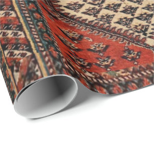 Papier Cadeau Motif rouge oriental de coureur