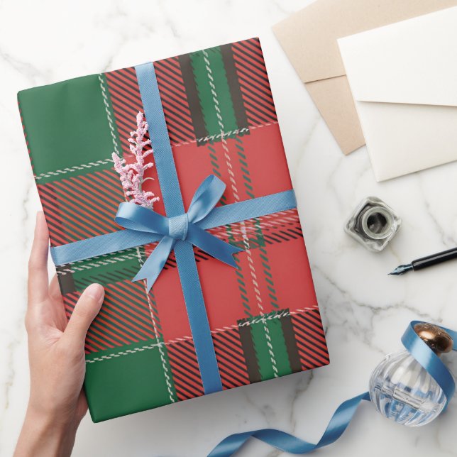 Papier Cadeau Motif rouge vert (Cadeaux)