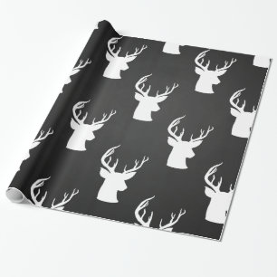Papier Cadeau Motif rustique de tableau vintage d'Antler de