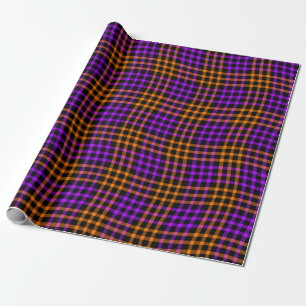 Papier Cadeau Motif sans couture à carreaux écossais orange viol