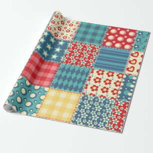 Papier Cadeau Motif sans couture. Arrière-groupe patchwork vint