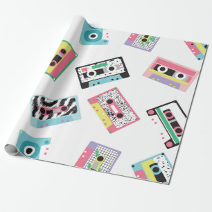 Papier Cadeau Motif sans couture avec bandes audio dans style ré